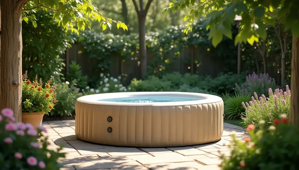 Aufblasbarer Whirlpool in Beige: So integrieren Sie Eleganz in Ihren Garten