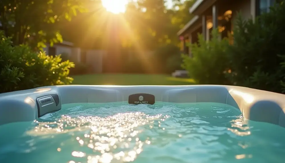 Aufblasbarer Whirlpool in der Sonne: Perfekte Entspannung im Garten